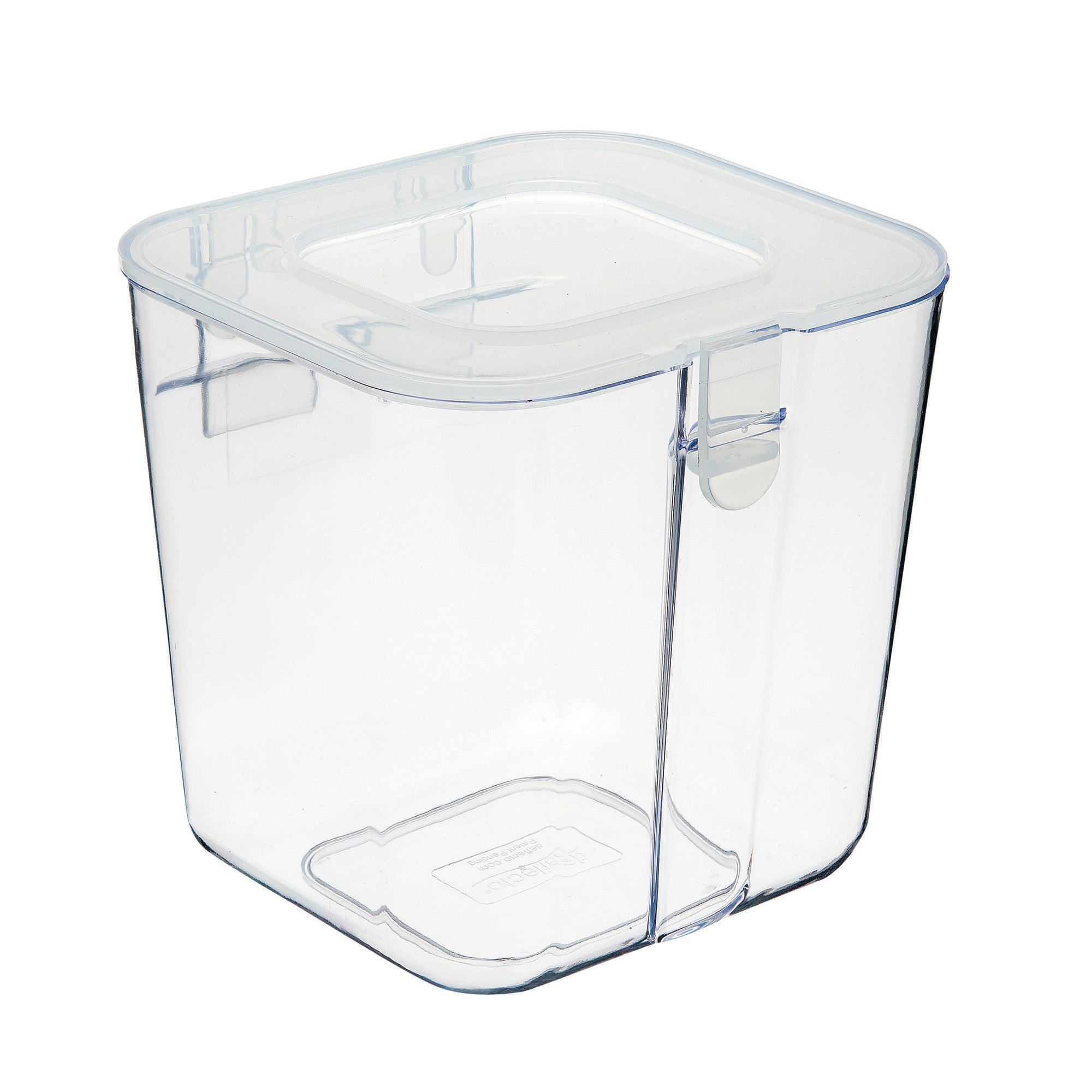 Deflecto clear storage caddy showing empty compartments