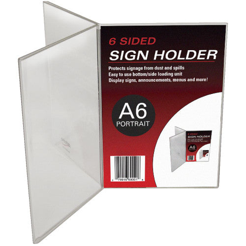 Deflecto Star Style 6 Sided Sign Holder A6 Portrait - image 2