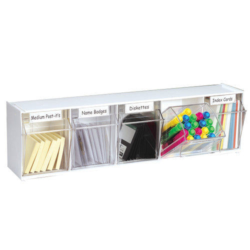 Deflecto Tilt Bin Storage System White 5 Bin - image 2