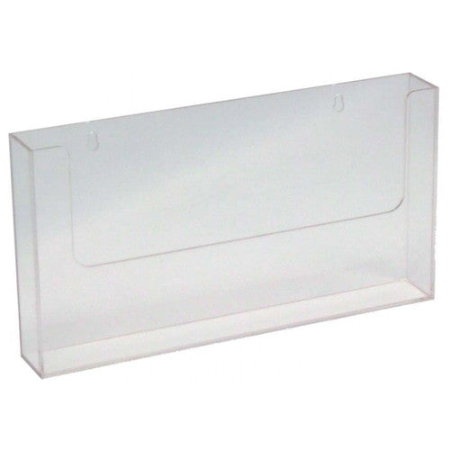 Deflecto A4 landscape wall-mount brochure holder, front view