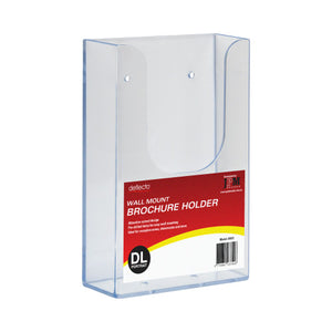 Deflecto DL wall-mount brochure holder, front view