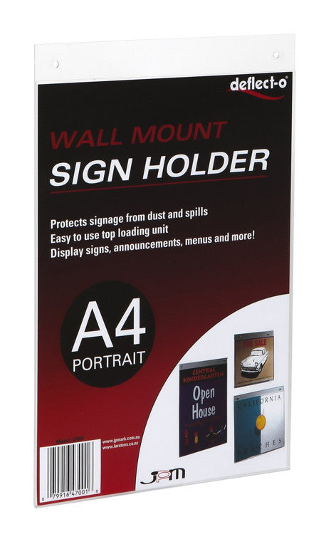 Deflecto Wall Mount Sign Holder A4 Portrait - image 2