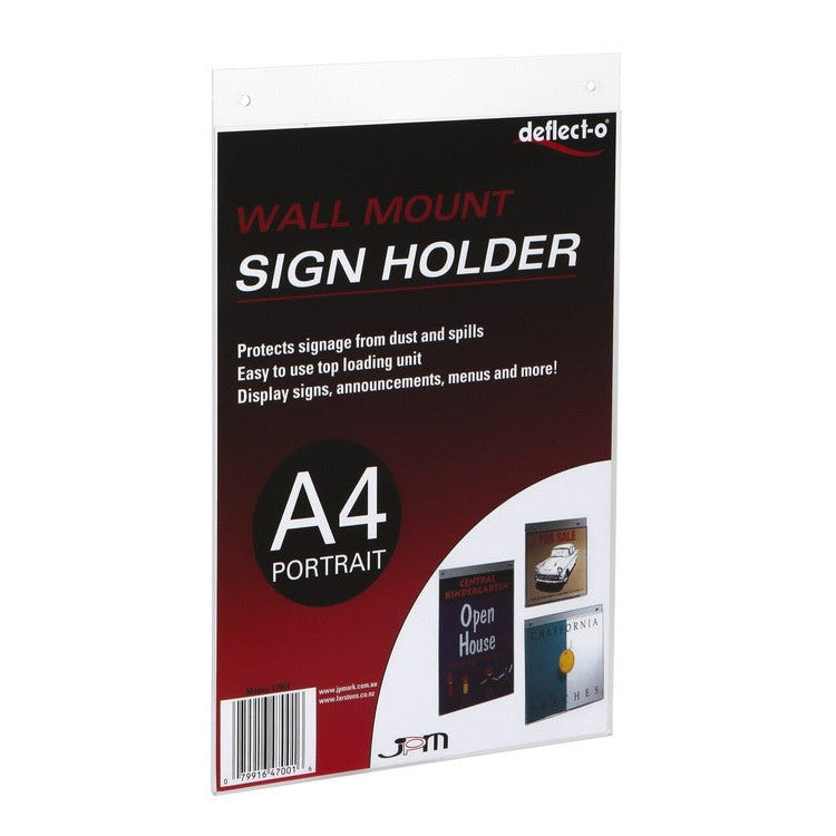 Deflecto Wall Mount Sign Holder A4 Portrait - image 2