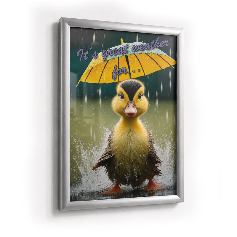 Deflecto Water Resistant Snap Frame Silver A3 25mm front view