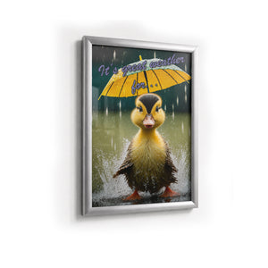 Deflecto Water Resistant Snap Frame Silver A4 25mm front view