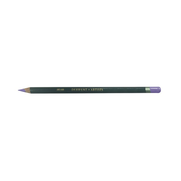 Derwent Artists Pencil Blue Violet Lake Box of 6. Close-up of Derwent Artists Pencil tip showing Blue Violet Lake colour.