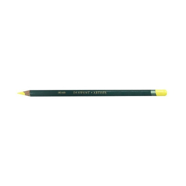 Derwent Artists Pencil Champagne Box of 6. Close-up of Derwent Artists Pencil double-dipped curved end in aquamarine and champagne.