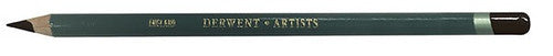 Derwent Artists Pencil Chocolate Box of 6. Close-up of the rich aquamarine barrel and double-dipped end of a Derwent Artists Pencil.