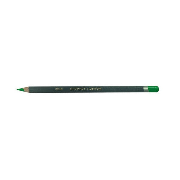 Derwent Artists Pencil Emerald Green Box of 6. Close-up of Derwent Artists Pencil emerald green colour tip.
