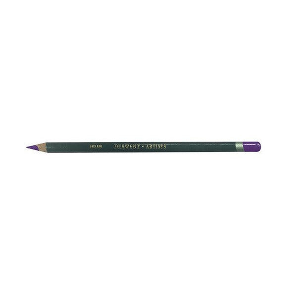 Derwent Artists Pencil Imperial Purple Box of 6. Close-up of Derwent Artists Pencil Imperial Purple tip showing large colour strip.
