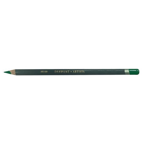 Derwent Artists Pencil Phthalo Green Box of 6. Derwent Artists Pencil in Phthalo Green showing aquamarine barrel and double-dipped end.