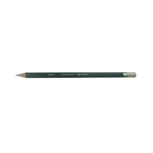 Derwent Artists Pencil Silver Grey Box of 6. Close-up of Derwent Artists Pencil Silver Grey tip showing large colour strip.
