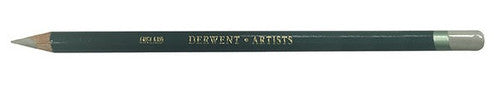 Derwent Artists Pencil Silver Grey Box of 6. Close-up of Derwent Artists Pencil Silver Grey tip showing large colour strip.