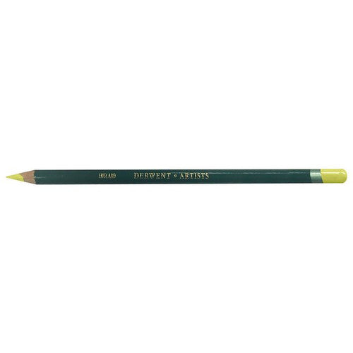 Derwent Artists Pencil Straw Yellow Box of 6. Derwent Artists Pencil in Straw Yellow, box of 6, front view showing aquamarine barrel.