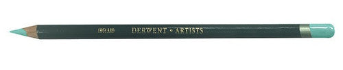 Derwent Artists Pencil Turquoise Green Box of 6. Close-up of Derwent Artists Pencil tip showing turquoise green pigment.