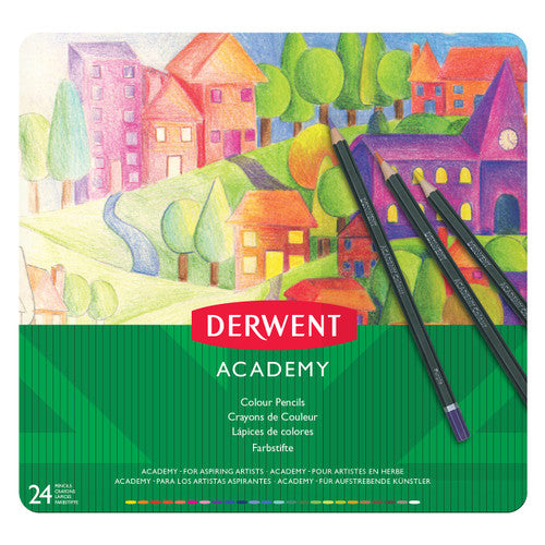 Derwent Academy Colour Pencils Assorted Tin 24