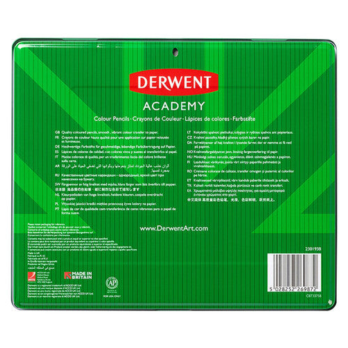 Derwent Academy Colour Pencils Assorted Tin 24