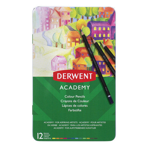 Derwent Academy Colour Pencils Assorted Tin Set of 6 x 12. Derwent Academy Colour Pencils assorted tin set of 6 tins each containing 12 pencils.