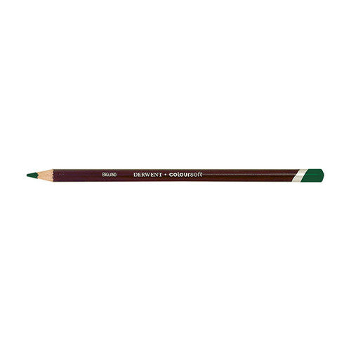 Derwent Coloursoft Pencil Green C420 Box of 6. Derwent Coloursoft Green C420 pencils box of 6 on white background.