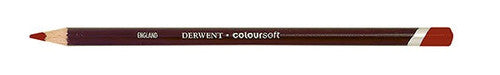 Derwent Coloursoft Pencil Pimento Box of 6. Close-up of the Derwent Coloursoft Pimento C540 pencil tip showing the wide colour strip.