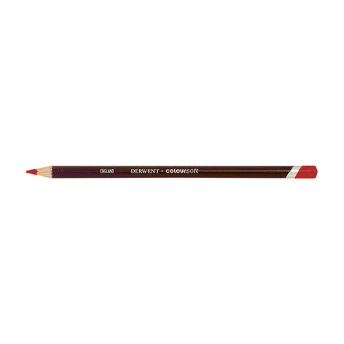 Derwent Coloursoft Pencil Red Box of 6. Derwent Coloursoft Red C120 pencils, box of 6, shown closed on a white background.