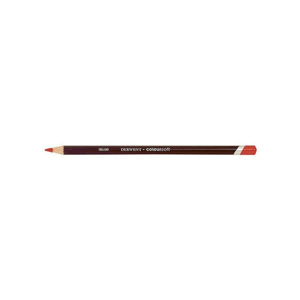 Derwent Coloursoft Pencil Rose Box of 6. Close-up of the soft velvety tip of a Derwent Coloursoft Rose pencil.