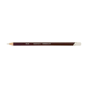 Single Derwent Coloursoft pencil in White, colour C720, lying flat on white, with a dark barrel, DERWENT coloursoft lettering and a White end and point