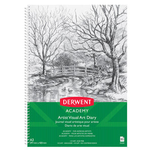 Derwent Academy Drawing Pad A3 Portrait 80 Pages Box of 5. Derwent Academy A3 portrait drawing pad with spiral binding and printed board cover.
