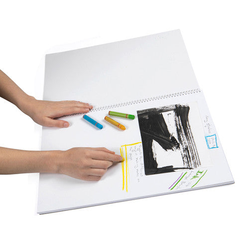 Derwent Academy Drawing Pad A3 Portrait 80 Pages Box of 5. Single Derwent Academy A3 spiral-bound drawing pad open to a blank page.