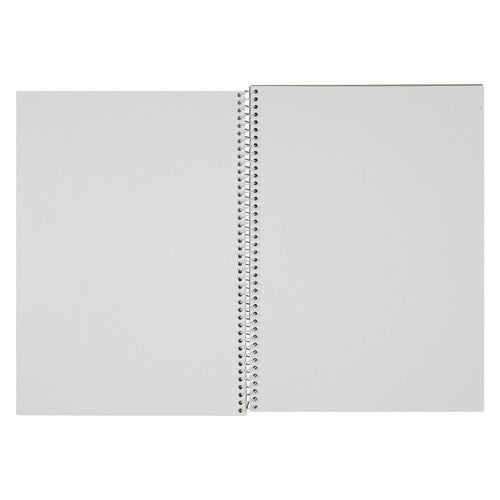 Derwent Academy Drawing Pad A4 Portrait 80 Pages. Open Derwent Academy drawing pad showing white 110 gsm acid-free cartridge paper pages.