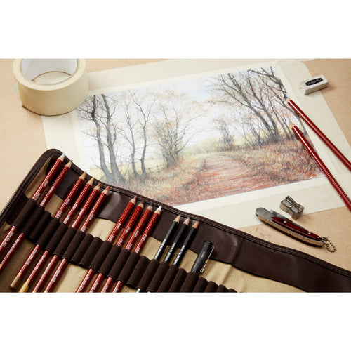 Derwent Drawing Pencil Cool Grey Box of 6. Box of 6 Derwent Cool Grey Drawing Pencils arranged in a row.