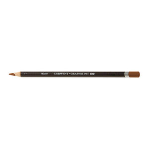 Derwent Graphitint Pencil Chestnut, colour 13, on white: dark barrel printed DERWENT GRAPHITINT, a silver band, and an end cap and sharpened point in the pencil colour