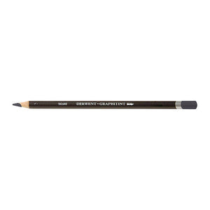 Derwent Graphitint Pencil Mountain Grey, colour 21, on white: dark barrel printed DERWENT GRAPHITINT, a silver band, and an end cap and sharpened point in the pencil colour