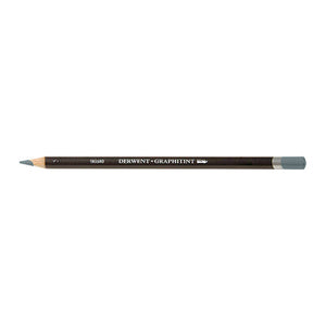 Derwent Graphitint Pencil Warm Grey, colour 19, on white: dark barrel printed DERWENT GRAPHITINT, a silver band, and an end cap and sharpened point in the pencil colour