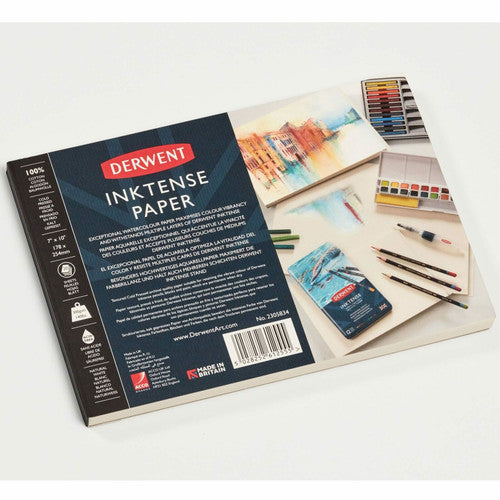 Derwent Inktense Paper Pad 9 x 12 Pack of 4. Derwent Inktense 300gsm cold pressed cotton paper pad, natural white, 20 sheets.