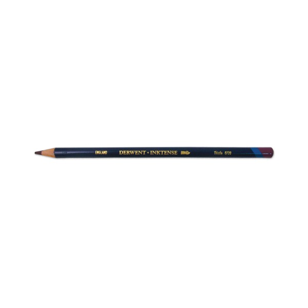 Derwent Inktense Pencils Assorted Tin of 12 Box of 6. Box of 6 Derwent Inktense Pencil tins closed, viewed from above.