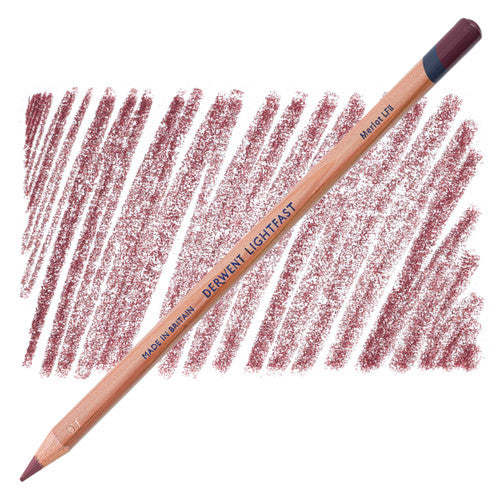 Derwent Lightfast oil-based pencils in Merlot, pack of 6, showing pencil barrel colour and label detail