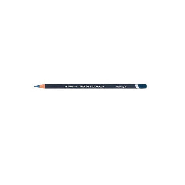 Derwent Procolour Pencil Blue Grey Box of 6. Derwent Procolour Blue Grey 70 pencils box of 6 front view on white background.