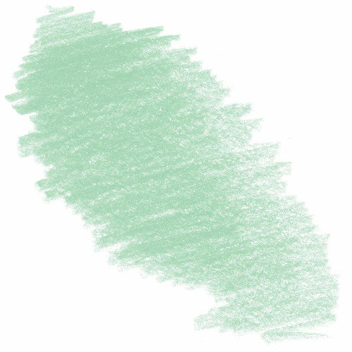 Derwent Procolour Pencil Distant Green Box of 6. Close-up of Derwent Procolour Distant Green pencil tip showing sharp point.