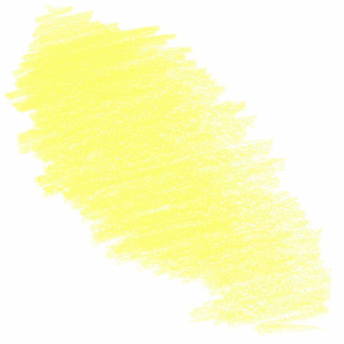 Derwent Procolour Pencil Primrose Yellow Box of 6. Close-up of Derwent Procolour Primrose Yellow pencil tip showing sharp point.