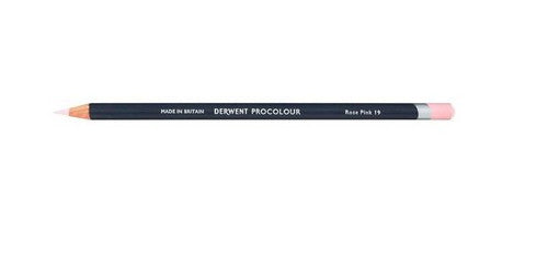 Derwent Procolour Pencil Rose Pink Box of 6. Derwent Procolour Rose Pink pencils, box of 6, front view.