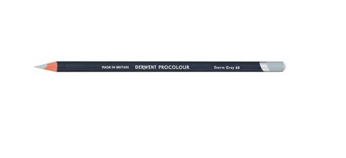Derwent Procolour Pencil Storm Grey Box of 6. Derwent Procolour Storm Grey pencils, box of 6, front view.