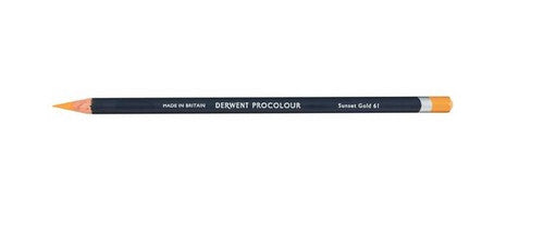 Derwent Procolour Pencil Sunset Gold Box of 6. Derwent Procolour Sunset Gold pencils box of 6 front view.