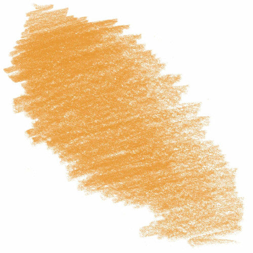 Derwent Procolour Pencil Sunset Gold Box of 6. Close-up of Derwent Procolour Sunset Gold pencil tip showing sharp point.