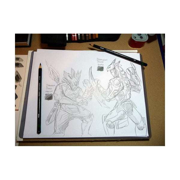 Derwent Academy Sketching Paper A5 Landscape 30 Sheets Pack of 5. Close-up of the spiral wire binding and card cover edge of a Derwent Academy sketch pad.