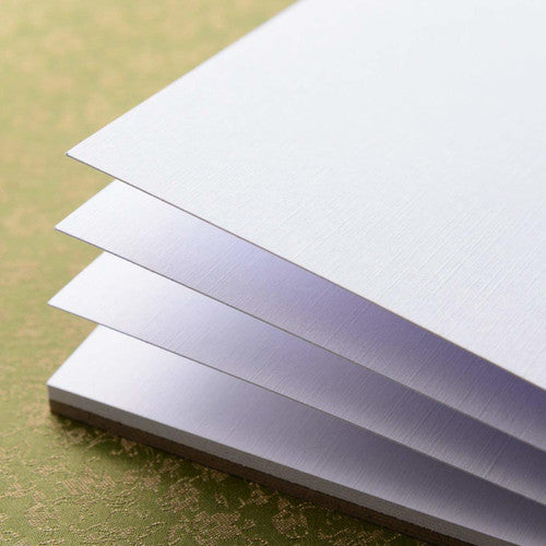 Derwent Academy Watercolour Pad A3 Landscape 12 Sheets. Top-down view of open watercolour pad showing smooth 300gsm paper surface.