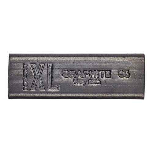 Close-up of Derwent XL Graphite Block mark making on paper, showing blended tonal shading and silvery finish
