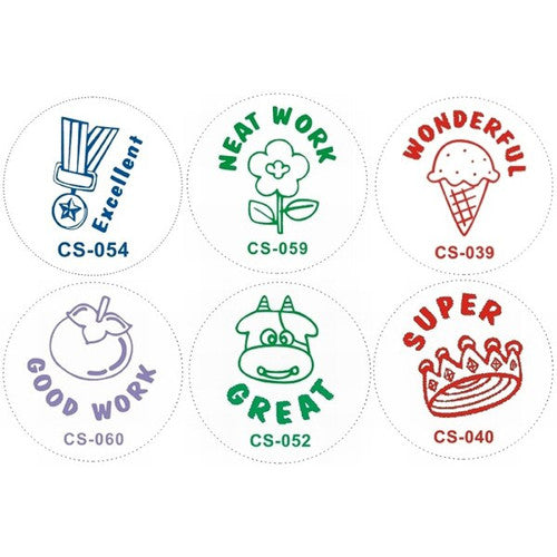 Deskmate Pre-Inked Merit Stamps 3 Pack Assorted Praise - image 1