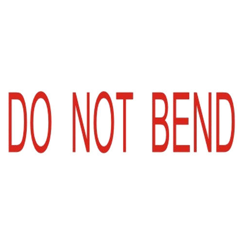 Deskmate pre-inked Do Not Bend stamp in red showing stamp body and protective cap on white background