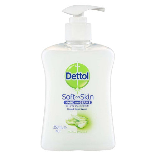 Dettol Moisture Liquid Hand Wash with Aloe Vera and Vitamin E 250ml pump bottle, pack of 6